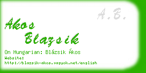 akos blazsik business card